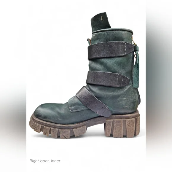 A.S.98 Hamish Lug Sole Boots, Balsamic with Black Straps, size 39 - Picture 6 of 15